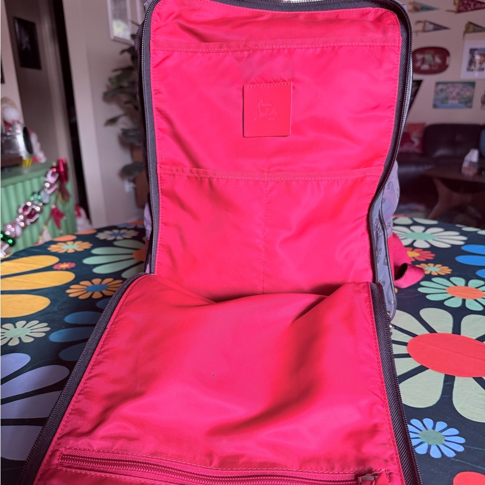 Christian Louboutin backpack Iridescent Monogram Purple Logo Travel bag - Picture 5 of 14